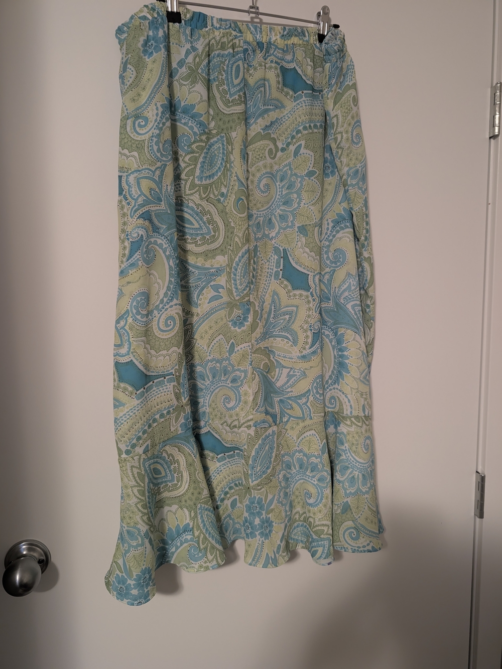 TanJay Blue & Green Paisley Maxi Skirt